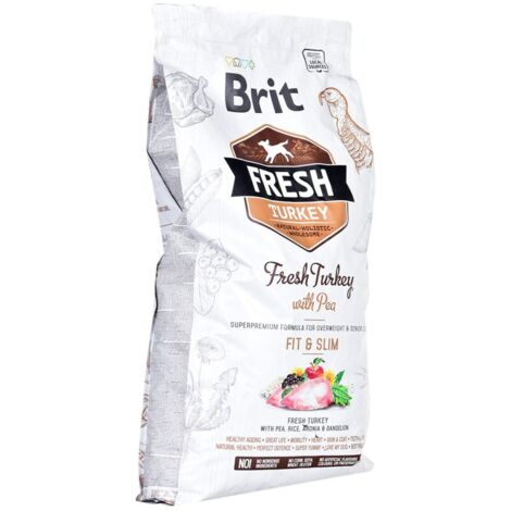 Alimento seco para perros Brit Fresh de pavo con guisantes Light Fit & Slim, 12 kg (1/2)