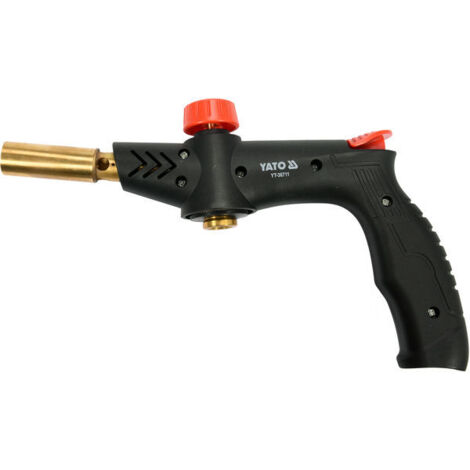 Soplete de gas Yato con encendido piezoeléctrico, ideal para trabajos de soldadura, reparaciones y bricolaje, alta precisión y fácil uso, diseño compacto y duradero. (1/2)