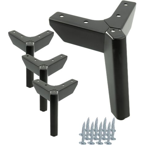 Juego de 4 patas para mueble Anchor Loft, negro mate, altura 12 cm