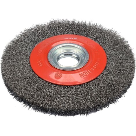 YATO, modelo YT-47555, Cepillo y rueda de alambre, ideal para limpiar óxido y pintura, alambre trenzado de alta resistencia, 1 pieza, compatible con taladros y amoladoras (1/5)