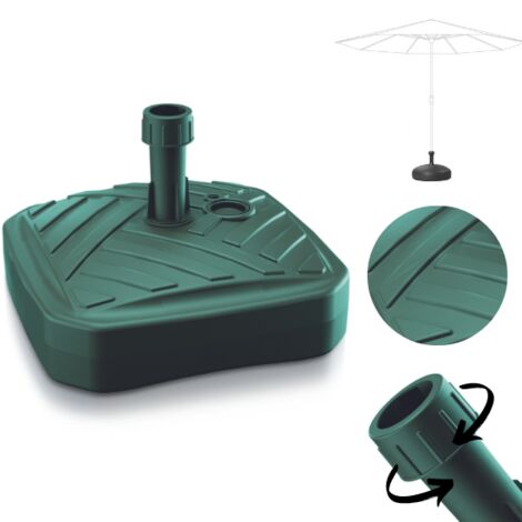 Pie de parasol cuadrado de polietileno ratán verde rellenable de 12L