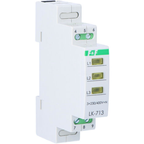 Lámpara indicadora de encendido LK-713 Y, 3xLED amarillo, 3x230V+N, 1 módulo