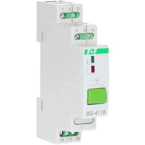 Relé biestable con pulsador de control manual, montaje en carril DIN BIS411B (1/4)