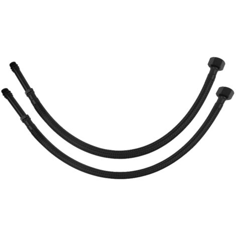 Manguera para grifo de 3/8" x 10 mm, 60 cm, flexible, negra, de latón resistente. (1/4)