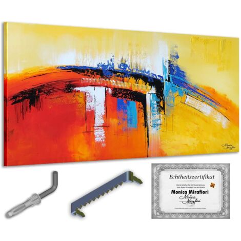 Monica Mirafiori  100 % PINTADO A MANO  Cuadro Eternidad 140 x 70 cm  Cuadro pintado a mano  Pintura acrílica  Cuadro acrílico de gran tamaño  Arte moderno  Cuadros artísticos (1/5)
