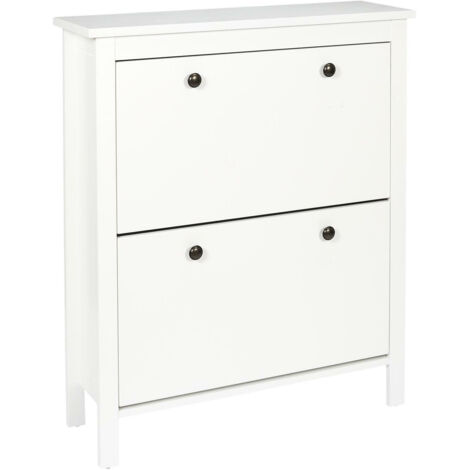 Mueble ZAPATERO ESTRECHO blanco para recibidor fabricado en MDF (1/5)