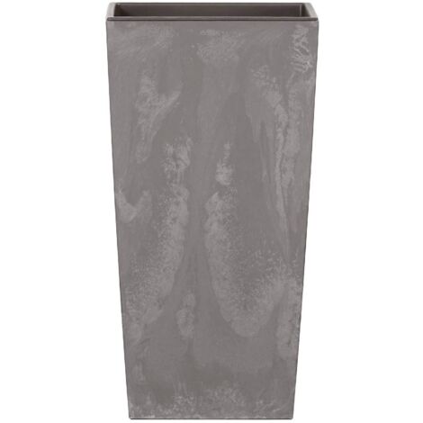 Maceta alta 16,3 L Prosperplast Urbi Square Effect de plástico CON depósito en color Gris claro, 42 (alto) x 22 (ancho) x 22 (profundo) cms