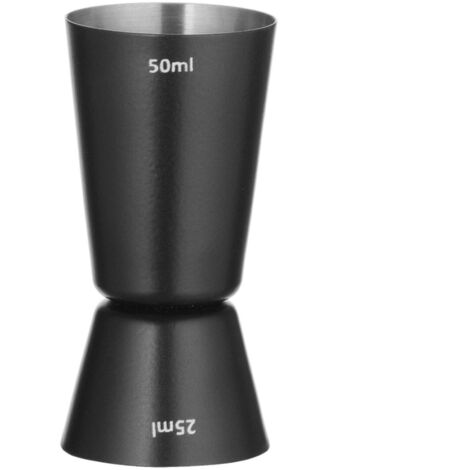 Vaso medidor de doble cara para cócteles, 25 ml y 50 ml, color negro (1/2)