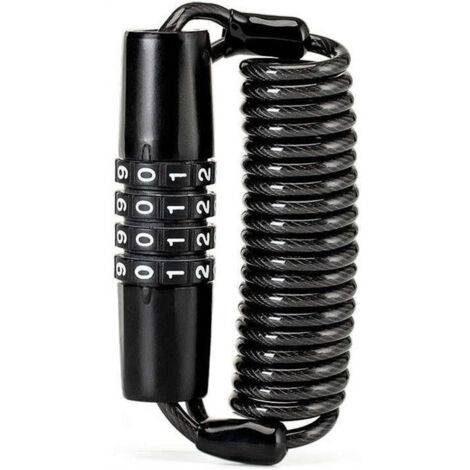 Candado para bicicleta con combinación y cuerda de 1,5 m - negro (1/5)