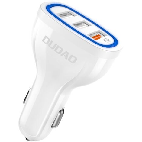 Cargador de coche 3x USB Quick Charge 3.0 QC3.0 2.4A 18W blanco (1/5)