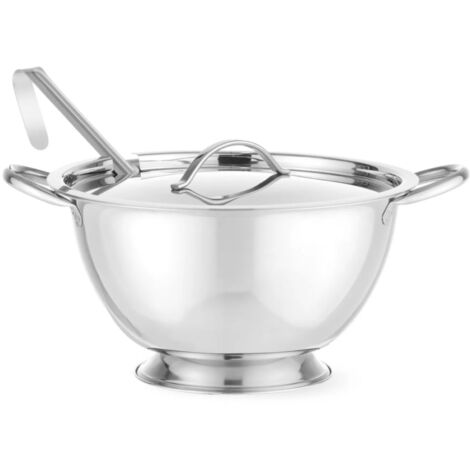 Sopera con tapa y cucharón, acero inoxidable, 2,7 l - Hendi 434208