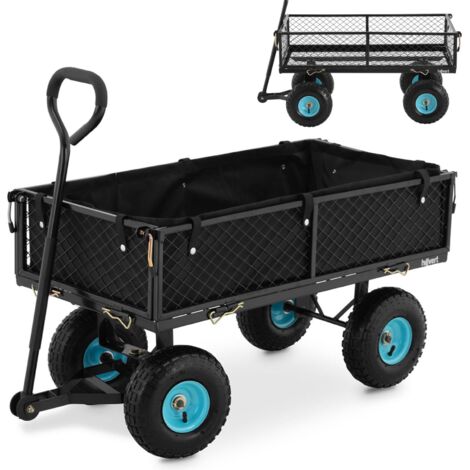 Carro de jardín plegable con lona para transportar tierra y fertilizantes hasta 300 kg