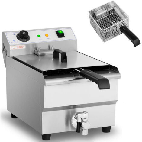 Freidora eléctrica regulable con grifo de vaciado 230 V 3200 W 13 l