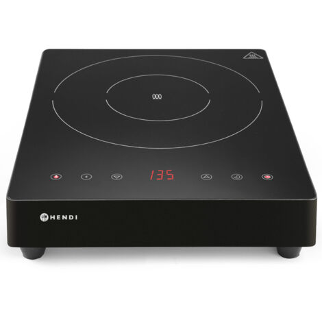 Cocina de inducción portátil con panel táctil, 1 zona de calentamiento, Black Line, diámetro 28 cm, 3500 W - Hendi 239421