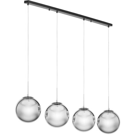 Lámpara de techo moderna de 4 focos E27 - cristal ahumado