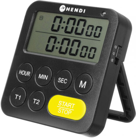 Temporizador, temporizador de doble rango, 3 modos de alarma hasta 100 min.