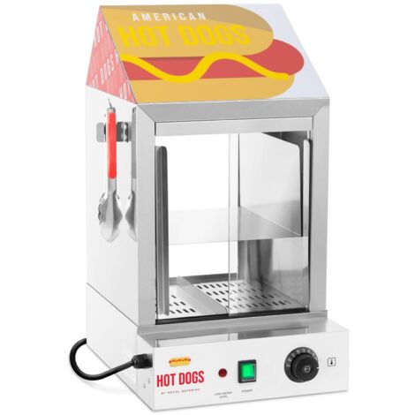 Vitrina calentadora para 100 hot dogs, salchichas, 25 panecillos, 1000W