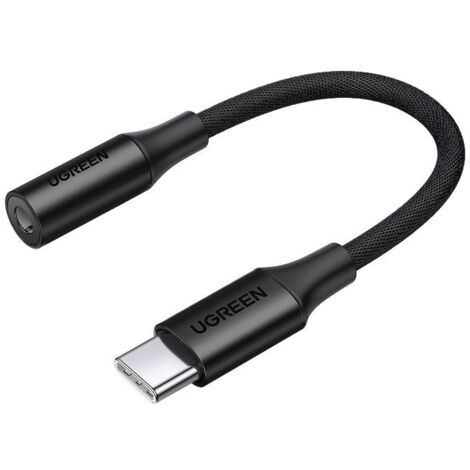 Adaptador de auriculares USB-C a miniconector de 3,5 mm (10 cm) - Negro (1/5)