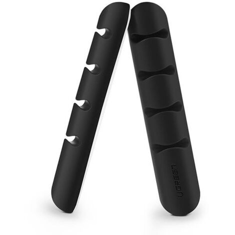 Organizador autoadhesivo para 4 cables, juego de 2, color negro (1/5)