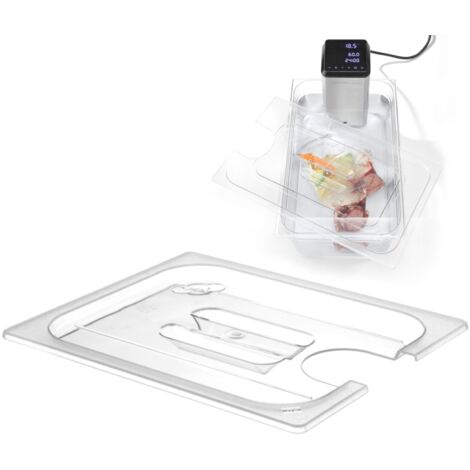 Tapa de policarbonato con recorte para cocción al vacío (Sous-Vide) para recipientes GN 1/1 - Hendi 864227 (1/3)