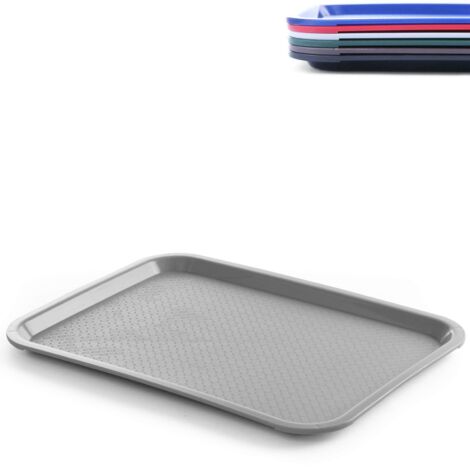Bandeja de polipropileno para comida rápida (35 x 45 cm), color gris