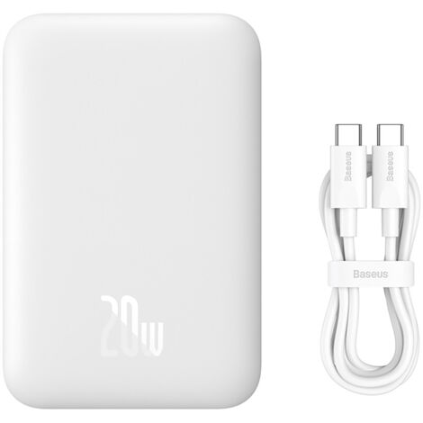 Baseus Magnetic Mini Power Bank magnético de 6000 mAh y 20 W con MagSafe (Blanco) (1/5)