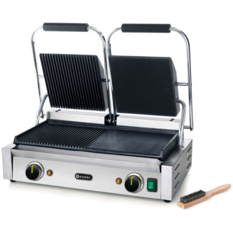 Parrilla de contacto, doble ranura, lisa, 3600 W - Hendi 263907