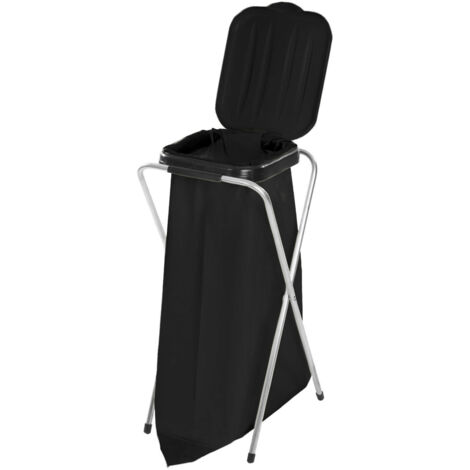 Soporte para catering para bolsas de 120L para segregación de residuos y basura, NEGRO (1/4)