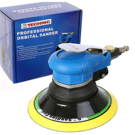 LIJADORA EXCÉNTRICA NEUMÁTICA DE 150 MM CON DISCO DE VELCRO PARA MADERA Y METAL (1/5)