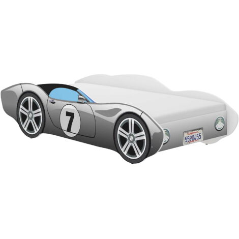 Cama infantil Coche CORVETTA 140x70 GRIS sin llamas