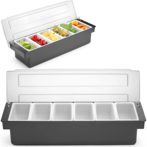 Organizador de recipientes para camareros para aditivos de cócteles (6 insertos)