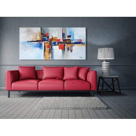 Monica Mirafiori 100% PINTADO A MANO Cuadro Carpe Diem 140x70cm Cuadro pintado a mano Pintura acrílica Cuadro acrílico de gran tamaño Arte moderno Cuadros artísticos