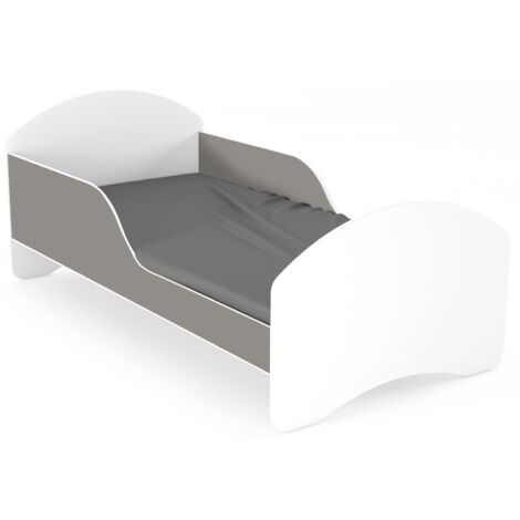 Cama infantil LEO2 140x70 blanca y gris