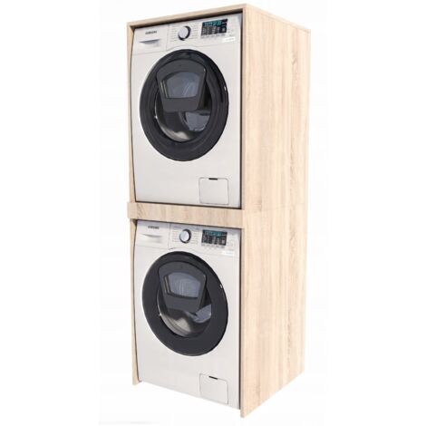Mobile per lavatrice e asciugatrice, rovere Sonoma, colonna da bagno, mobiletto, mensola, MK