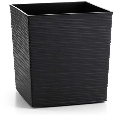 Maceta Flore Riflo negra h25x25 cm (1/5)