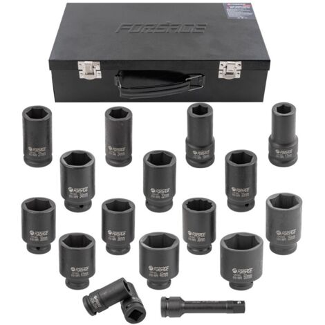 Juego de vasos de impacto largos de 3/4"" 17-50 mm, 6 puntas (1/5)