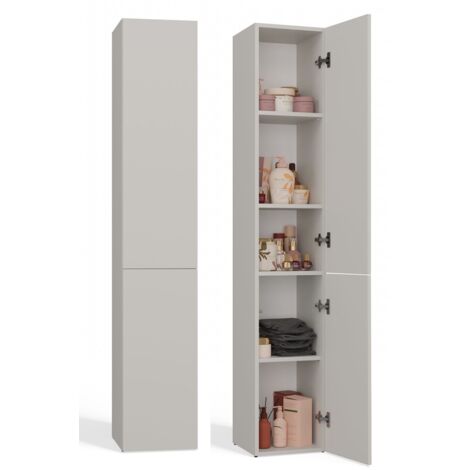 KOMMA - Mueble de baño con 2 puertas - 31x30x174 cm - Columna de almacenaje para baño