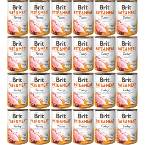 BRIT Paté & Meat Turkey - comida húmeda para perros - 24 x 400 g