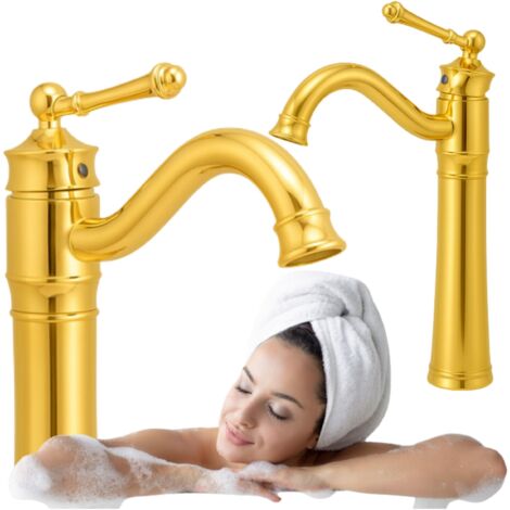GRIFO DE LAVABO ALTO RETRO ADELITA S-1088G ORO (1/2)