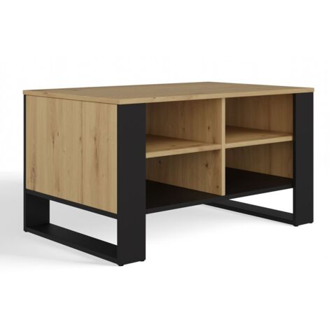 Mesa 4P moderna ROBLE ARTESANO NEGRO (1/5)