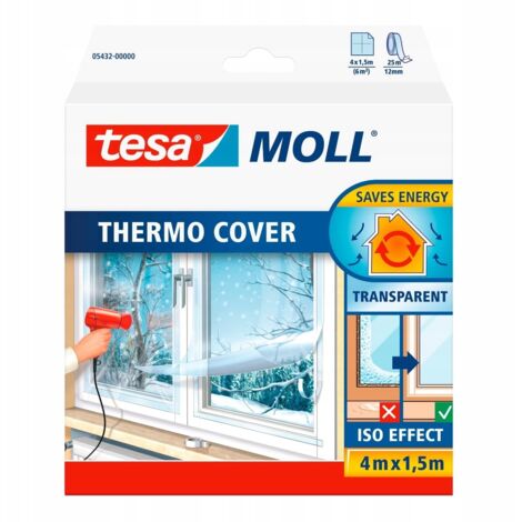 Película aislante transparente Tesa Thermo Cover 4 m x 1,5 m