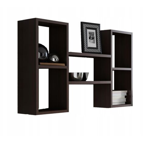 Mensola sospesa Libreria a parete POLO WENGE per il soggiorno