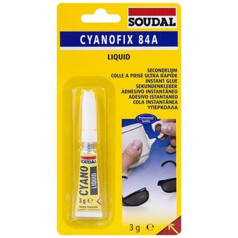 SOUDAL SUPER GLUE PEGAMENTO LÍQUIDO SECUNDARIO PARA CERÁMICA, METAL, PLÁSTICO Y CUERO