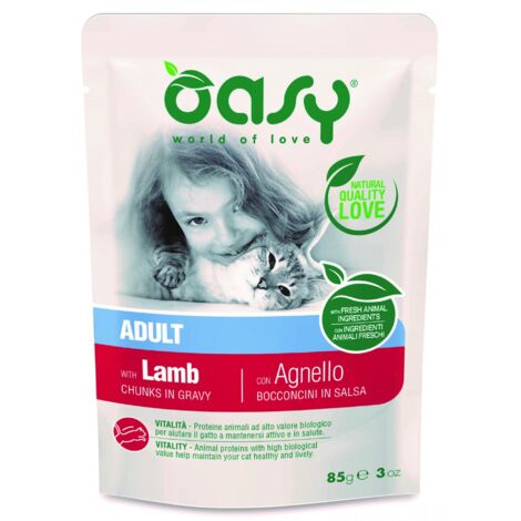 Oasy Etapa de vida Sobre para gatos adultos de 85 g Cordero 85 g