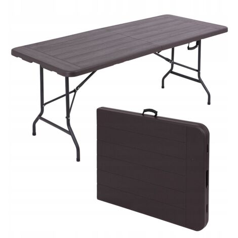 MESA DE JARDÍN CATERING MALETA TURÍSTICA PLEGABLE EXTENSIBLE 180 cm