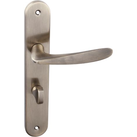 Manija de puerta en placa larga GOA Patina 72 mm