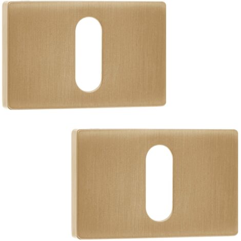 Placa de llave con roseta rectangular para manija de puerta interior, dorada, Kuchinox