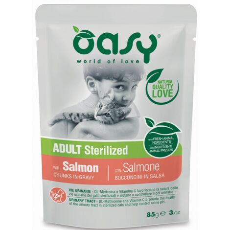 Oasy Etapa de vida Esterilizado - Sobre de 85 g - Esterilizado Salmón 85 g