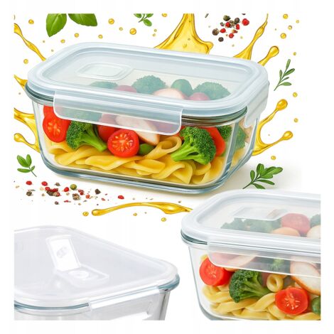 Fiambrera de vidrio de 1040 ml, recipiente herm茅tico para alimentos, para el almuerzo