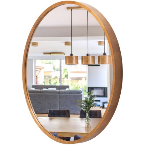 Espejo de ba帽o de pared LEJA redondo 700 RUSTIKAL para recibidor o sal贸n ELEGANTE